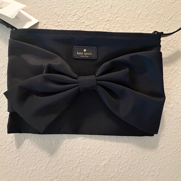 ♠️Kate Spade New York On Purpose Nylon Black Bow Wristlet, NWT